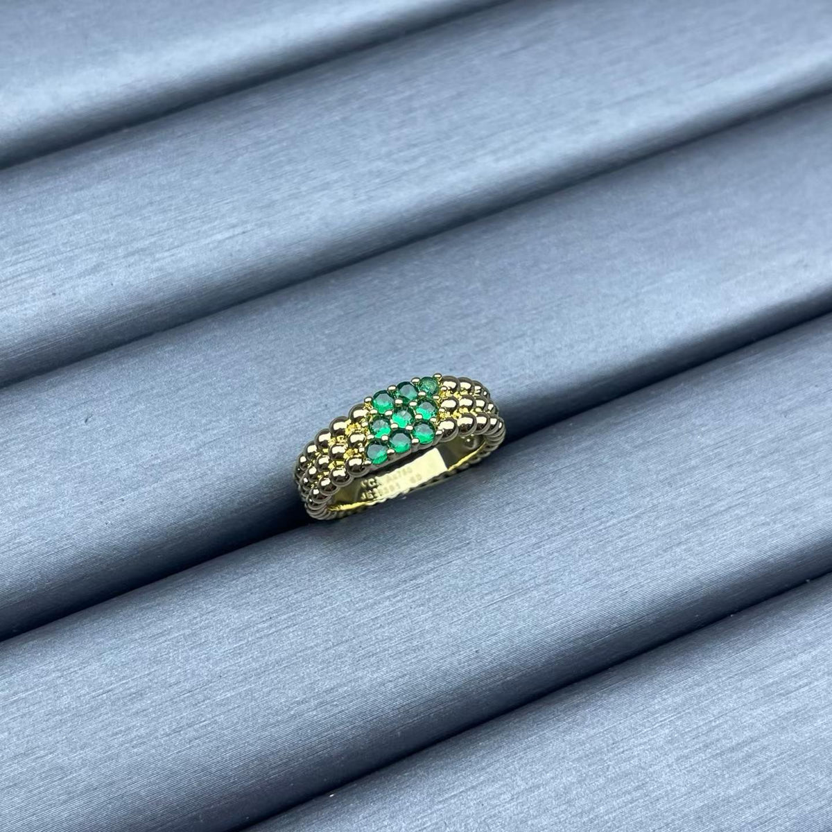 [Elowen jewelsry]NARROW BEADED RING WITH DIAMONDS