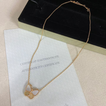 [Elowen jewelsry]NEW ローズゴールド ホワイトマザーオブパール バタフライネックレス