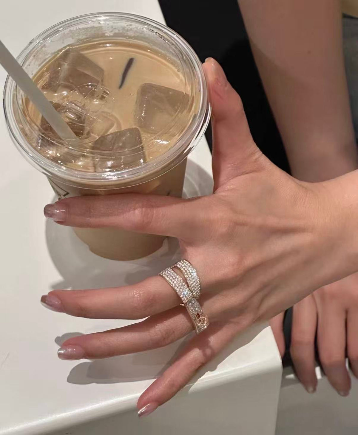 [Elowen jewelsry]NEW STYLE フルサークル ダブルダイヤモンドリング