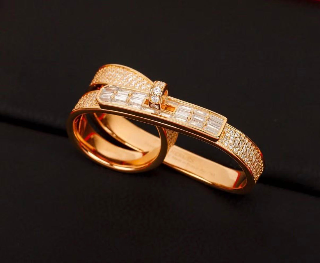 [Elowen jewelsry]NEW STYLE FULL CIRCLE DOUBLE DIAMOND RING