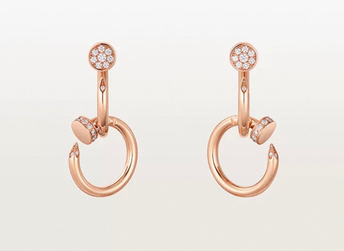 [Elowen jewelsry]ネイルコレクション ダイヤモンドセット ダブルフープピアス