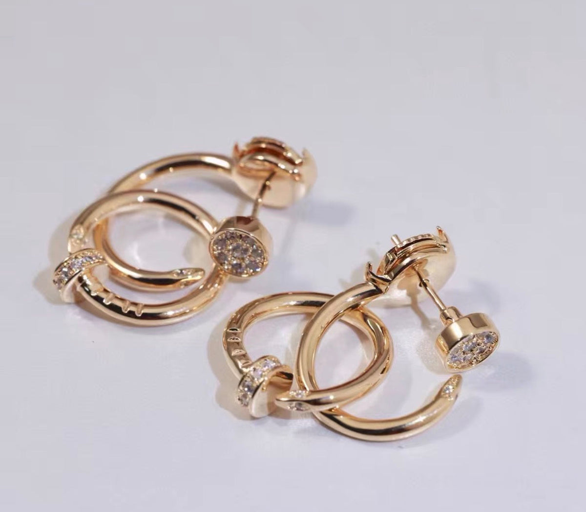 [Elowen jewelsry]ネイルコレクション ダイヤモンドセット ダブルフープピアス