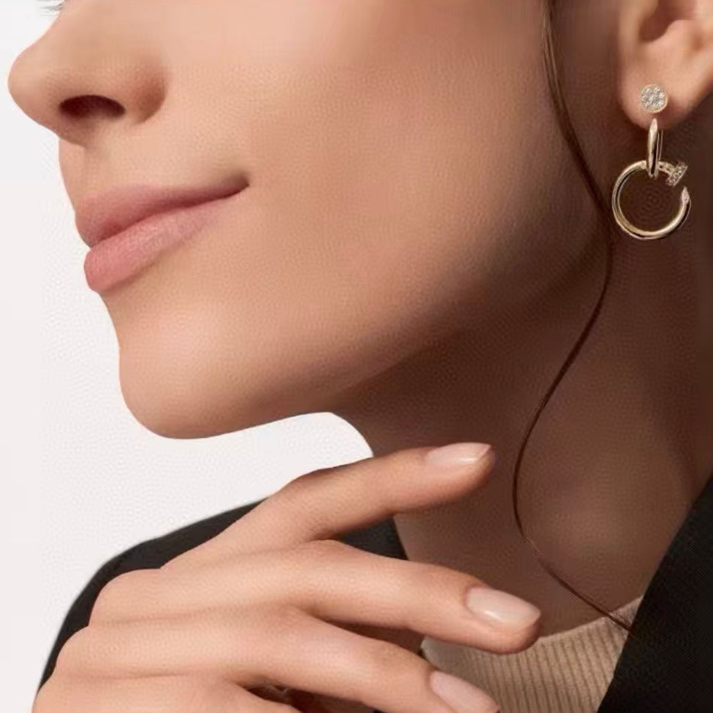 [Elowen jewelsry]ネイルコレクション ダイヤモンドセット ダブルフープピアス