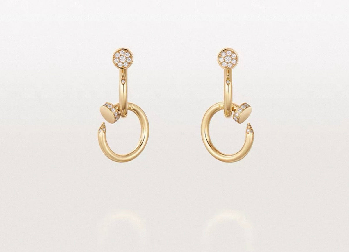 [Elowen jewelsry]ネイルコレクション ダイヤモンドセット ダブルフープピアス