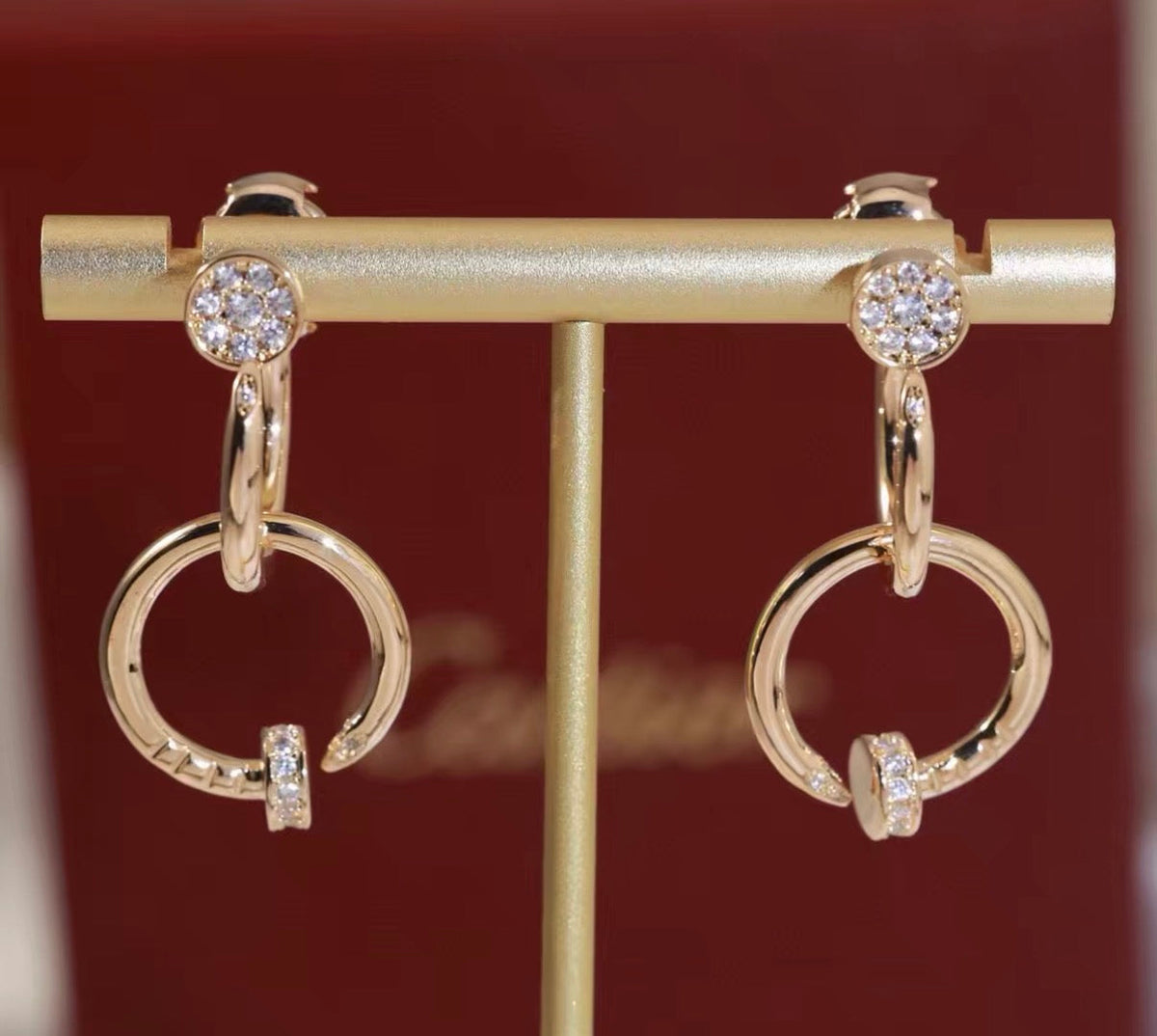 [Elowen jewelsry]ネイルコレクション ダイヤモンドセット ダブルフープピアス