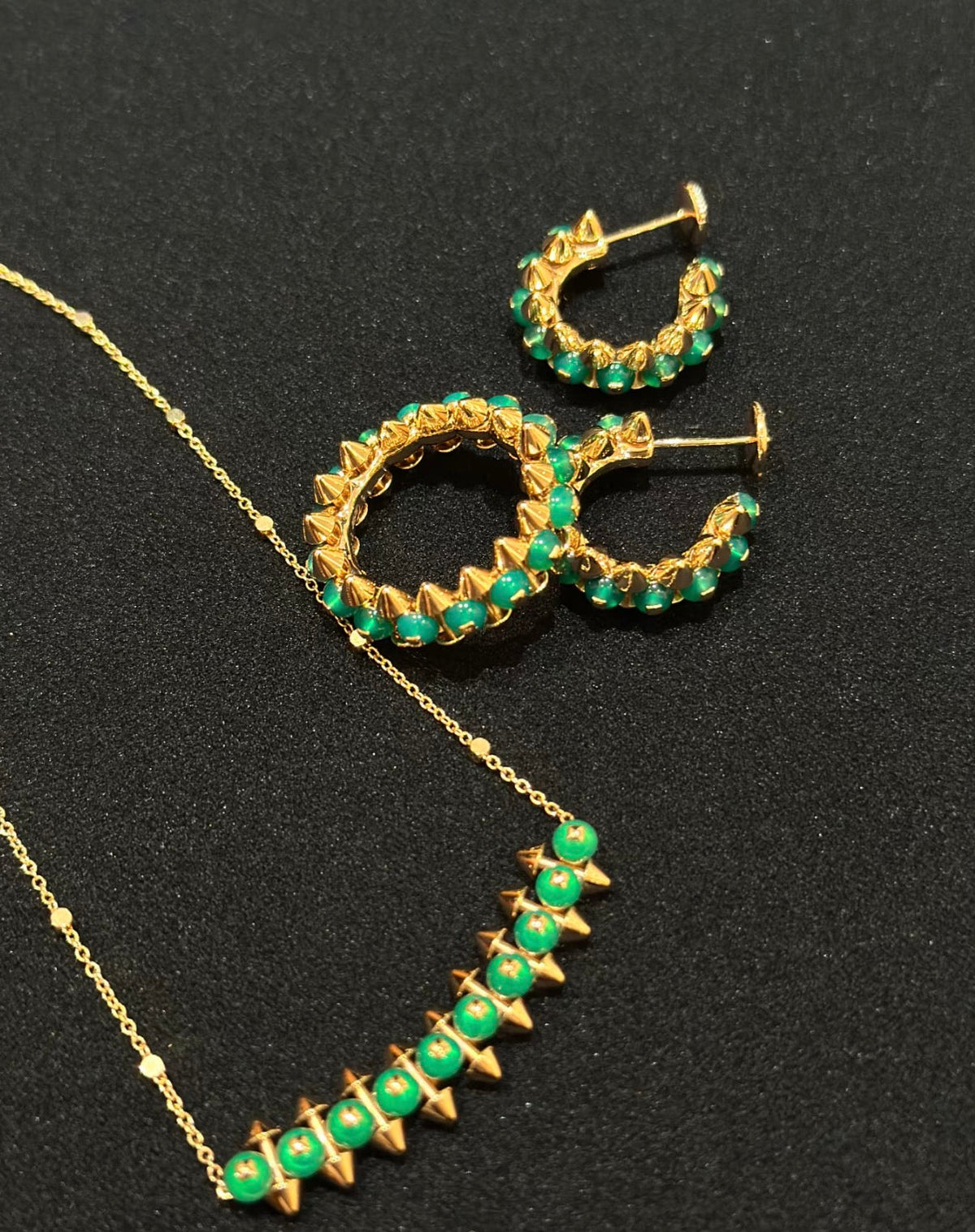 [Elowen jewelsry]クラッシュ コレクション アゲート カルセドニー スタッドピアス