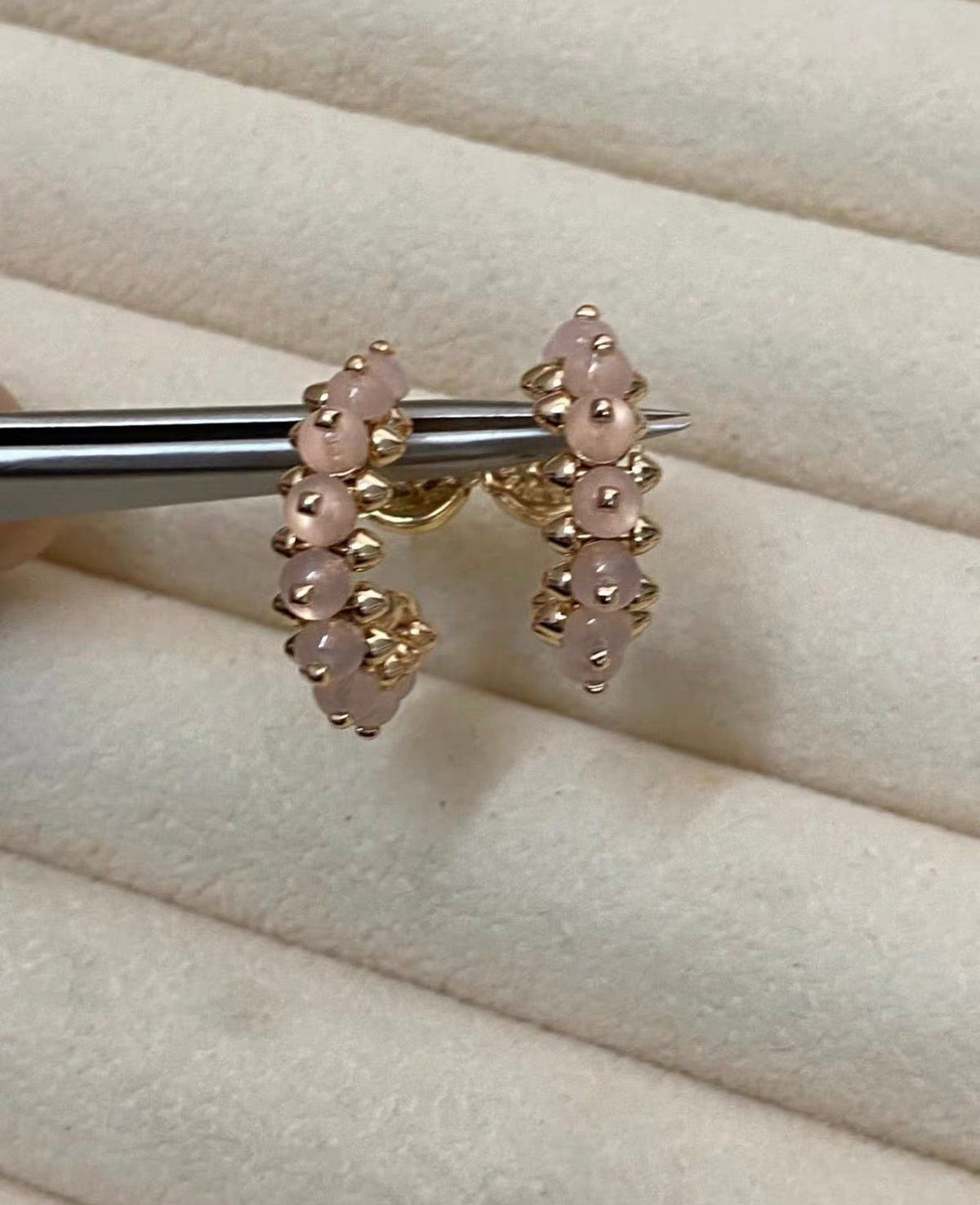 [Elowen jewelsry]クラッシュ コレクション アゲート カルセドニー スタッドピアス