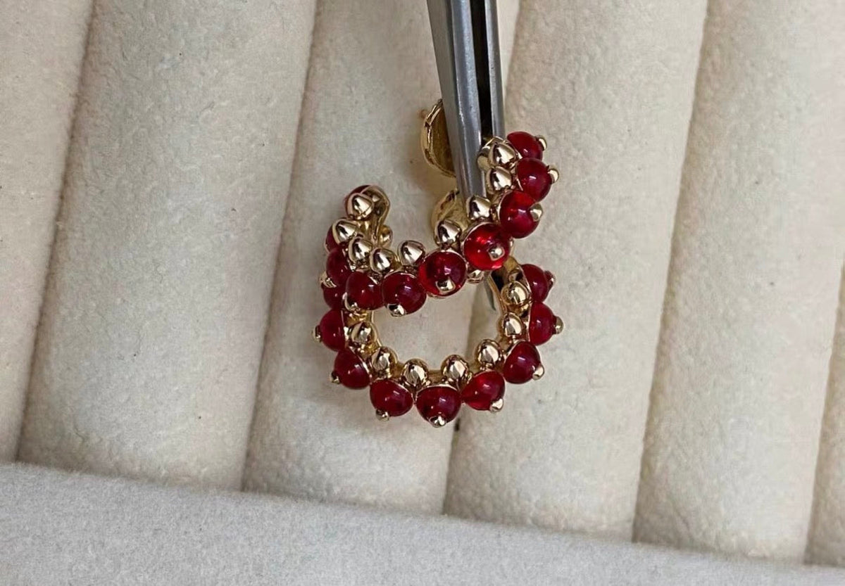 [Elowen jewelsry]クラッシュ コレクション アゲート カルセドニー スタッドピアス