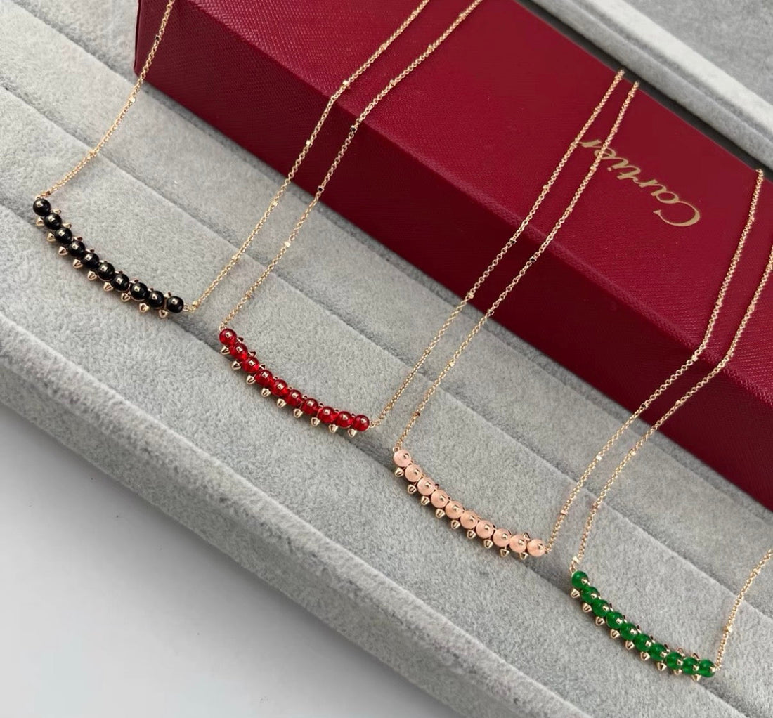 [Elowen jewelsry]CLASH COLLECTION AGATE CHALCEDONY STUD NECKLACE