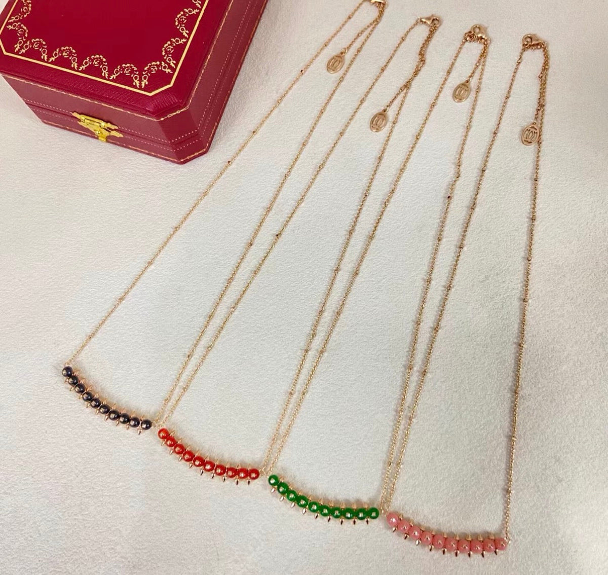 [Elowen jewelsry]クラッシュ コレクション アゲート カルセドニー スタッド ネックレス