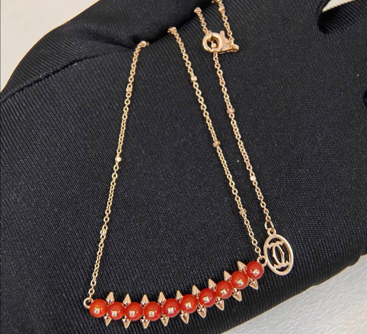 [Elowen jewelsry]クラッシュ コレクション アゲート カルセドニー スタッド ネックレス