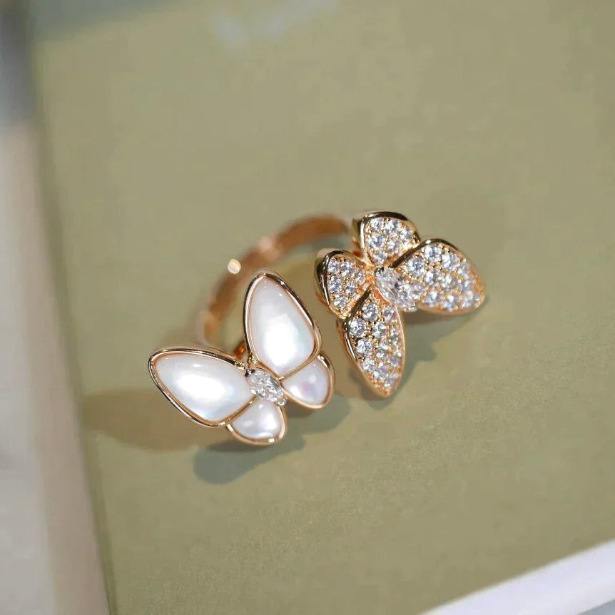 {
  "Elowen jewelsry": "Elowen ジュエリー",
  "TWIN BUTTERFLY DIAMOND MOP RING": "ツインバタフライ ダイヤモンド MOP リング"
}