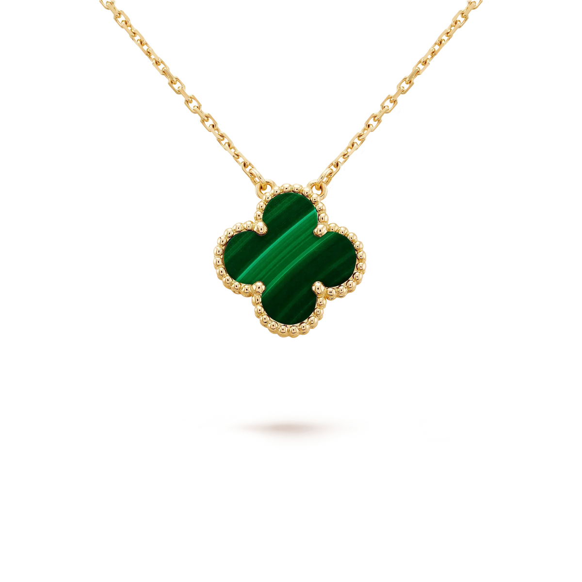 [Elowen Schmuck] CLOVER 15MM MALACHIT EINZELBLÜTEN-HALSKETTE
