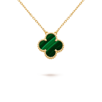 [Elowen Schmuck] CLOVER 15MM MALACHIT EINZELBLÜTEN-HALSKETTE