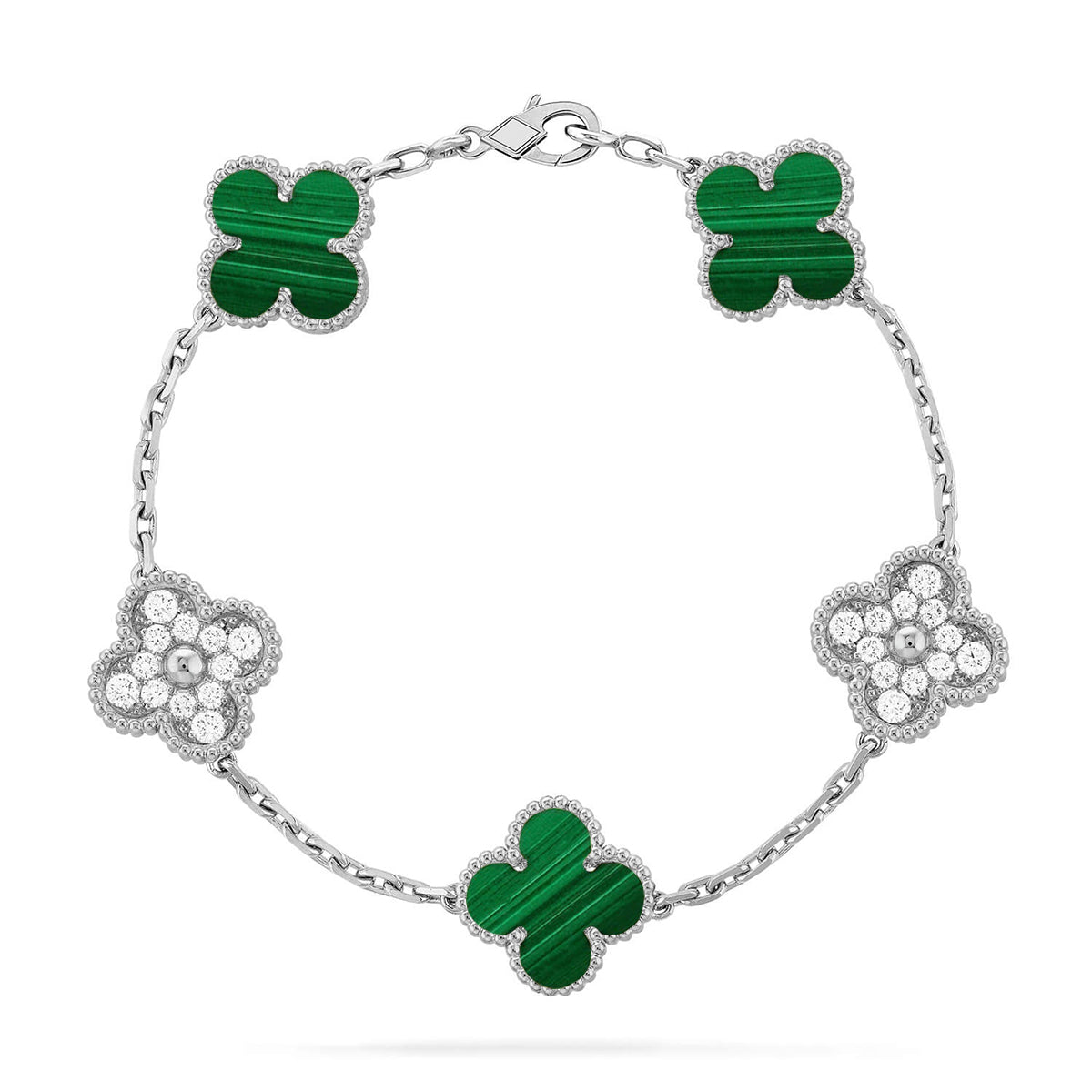 [Elowen Schmuck] CLOVER 5-MOTIV MALACHIT-ARMBAND KOLLEKTION