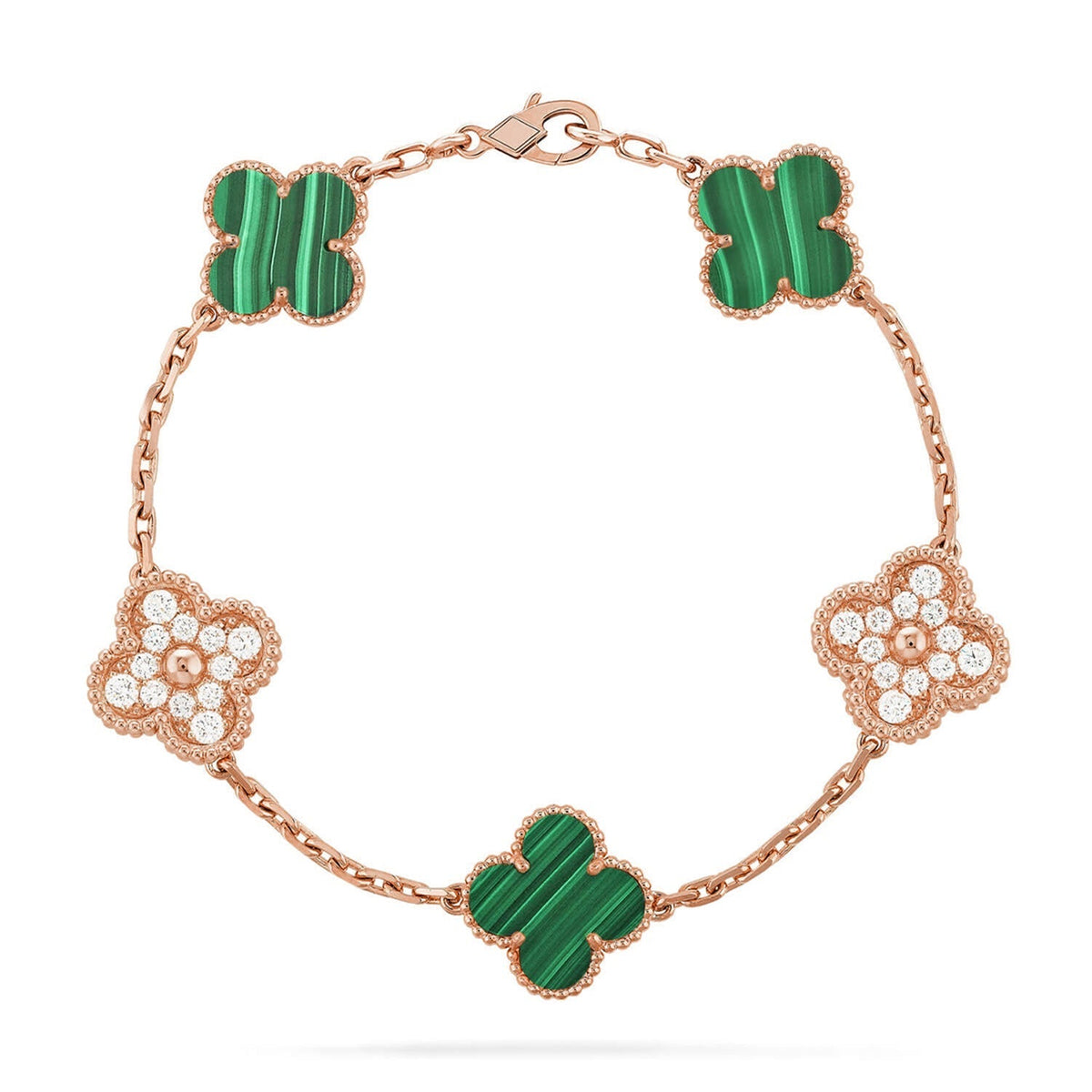 [Elowen Schmuck] CLOVER 5-MOTIV MALACHIT-ARMBAND KOLLEKTION