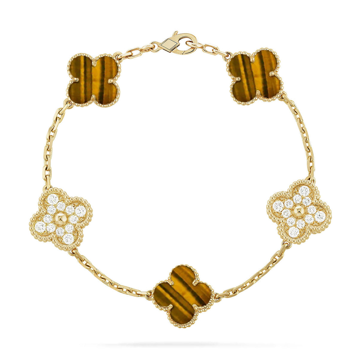 [Elowen jewelsry ] CLOVER 5 MOTIFS TIGER EYE BRACELET COLLECTION