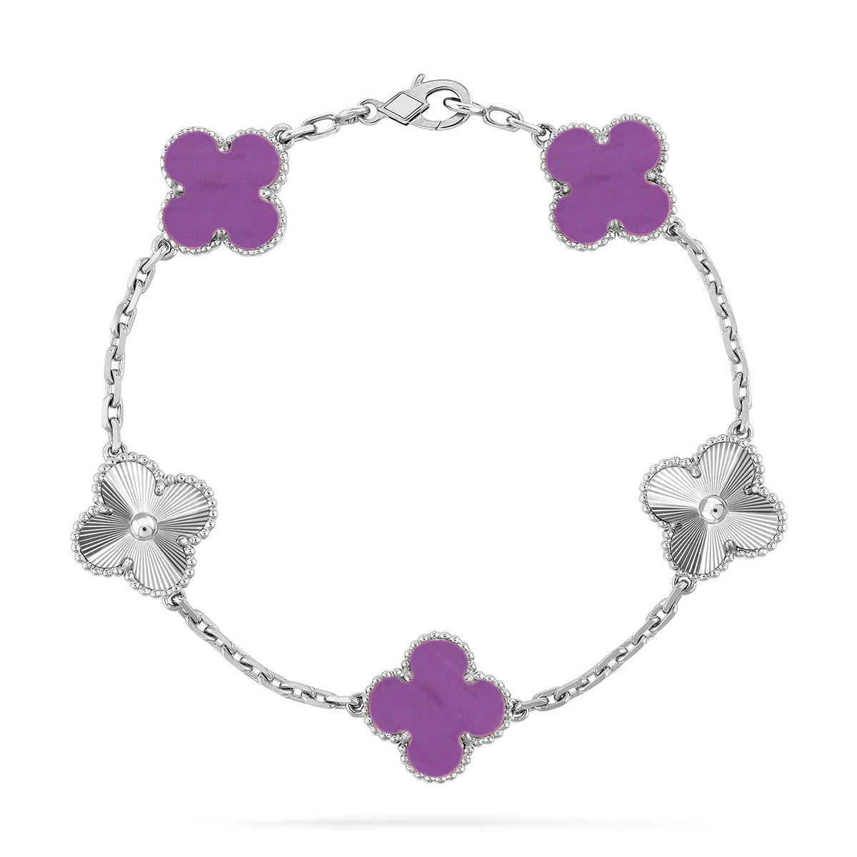 [Elowen jewelsry ] CLOVER 5 MOTIF VIOLET BRACELET COLLECTION