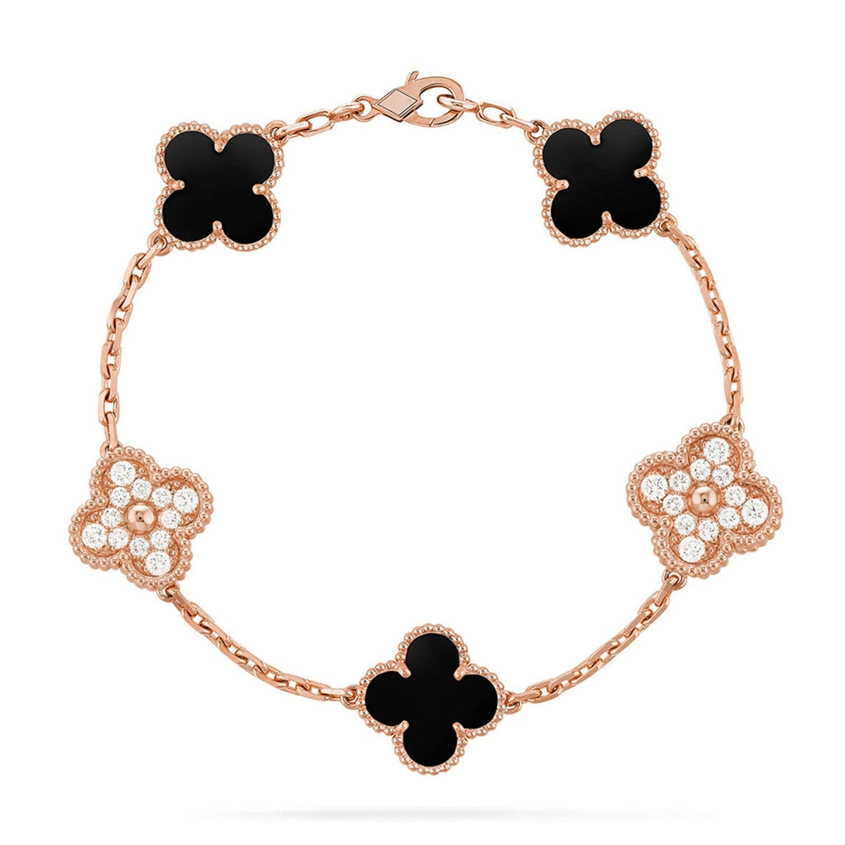 [Elowen Schmuck] CLOVER 5-MOTIV ONYX ARMBAND KOLLEKTION