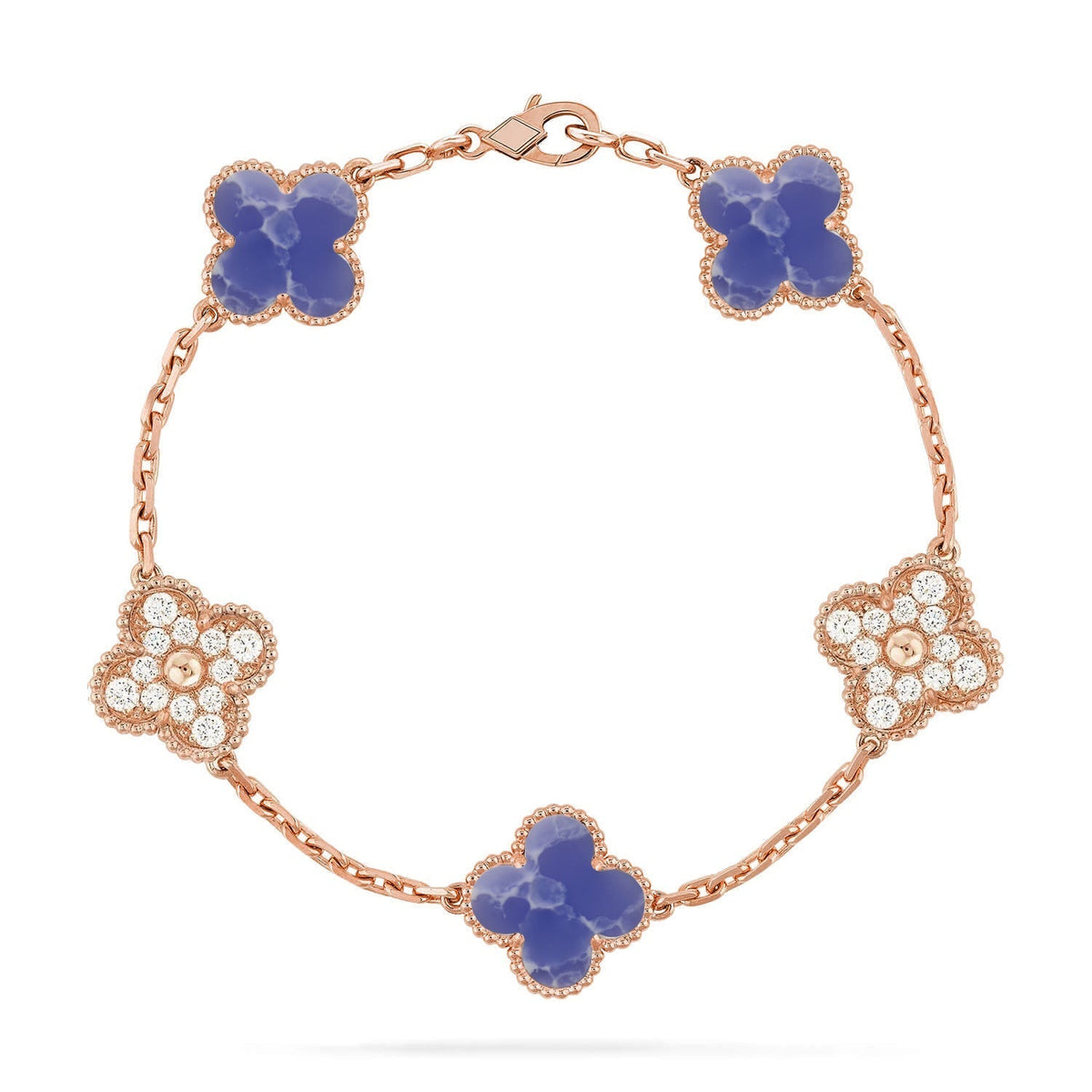 {
  "Elowen jewelsry": "Elowen Schmuck",
  "CLOVER 5 MOTIF BLUE VEINS BRACELET COLLECTION": "KLEEBLATT 5-MOTIV ARMBAND-KOLLEKTION MIT BLAUEN ADERN"
}