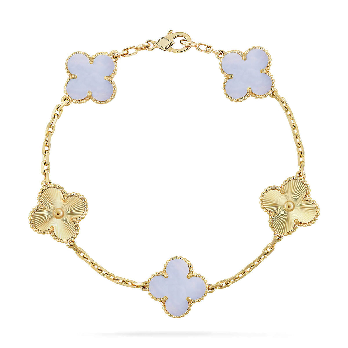 {
  "Elowen jewelsry": "Elowen ジュエリー",
  "CLOVER 5 MOTIF PURPLE CHALCEDONY BRACELET COLLECTION": "クローバー 5モチーフ パープルカルセドニー ブレスレットコレクション"
}