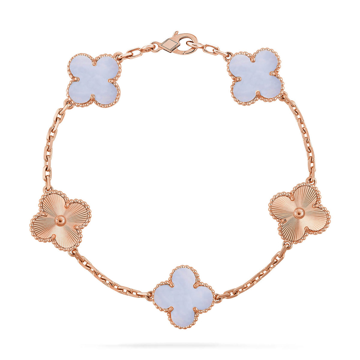 {
  "Elowen jewelsry": "Elowen ジュエリー",
  "CLOVER 5 MOTIF PURPLE CHALCEDONY BRACELET COLLECTION": "クローバー 5モチーフ パープルカルセドニー ブレスレットコレクション"
}