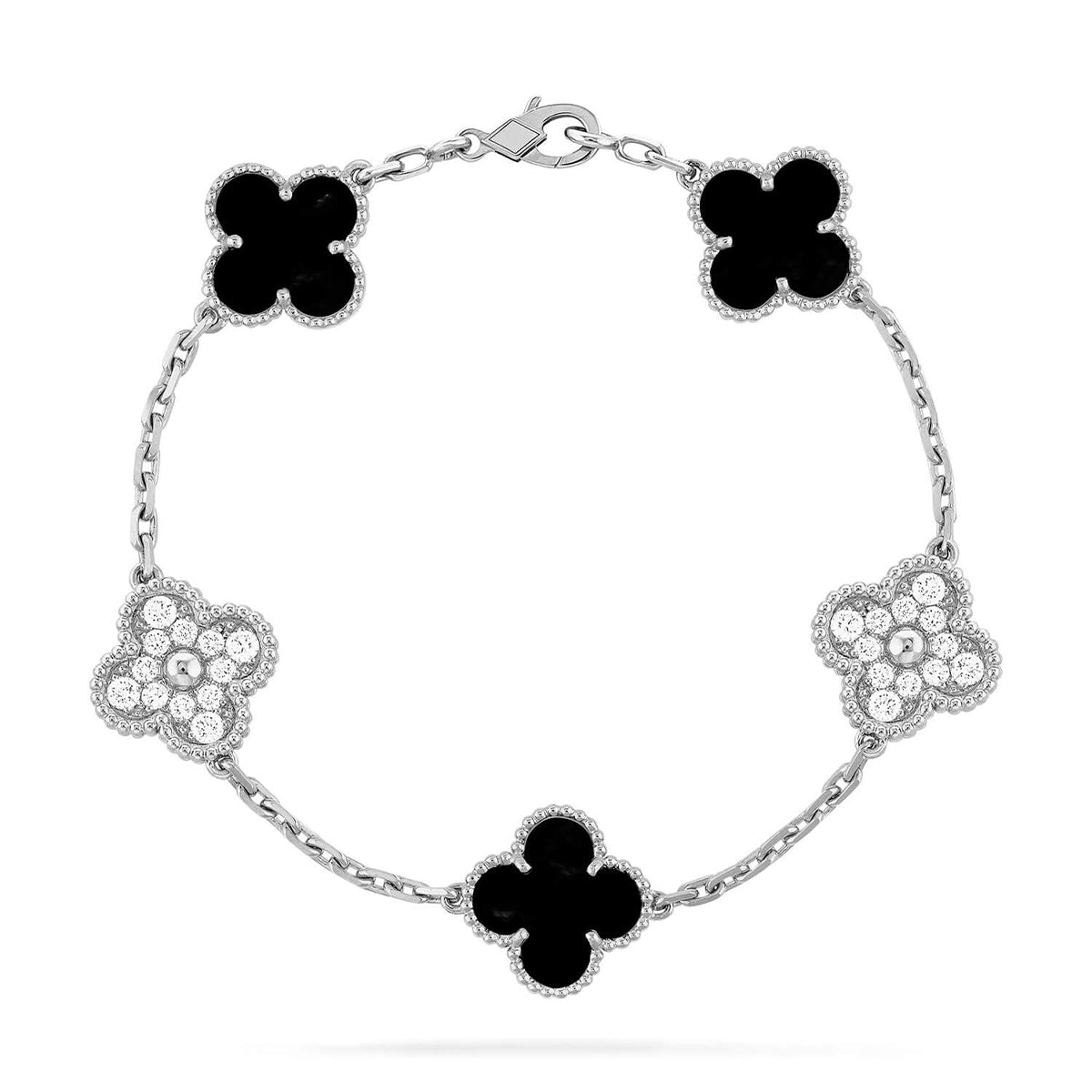 [Elowen Schmuck] CLOVER 5-MOTIV ONYX ARMBAND KOLLEKTION