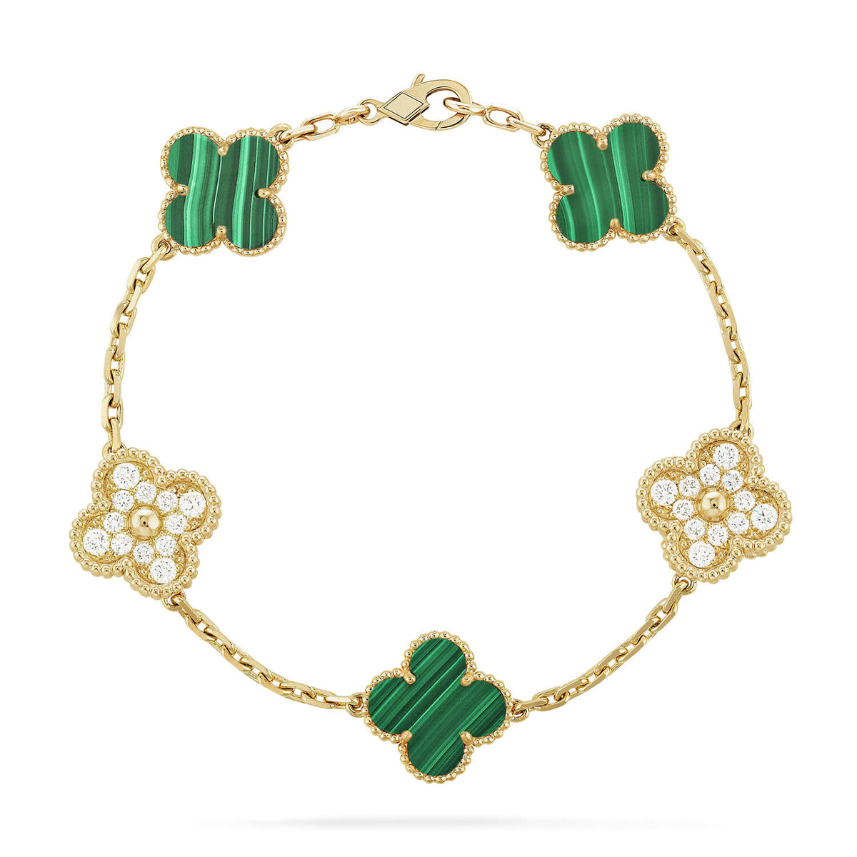 [Elowen Schmuck] CLOVER 5-MOTIV MALACHIT-ARMBAND KOLLEKTION