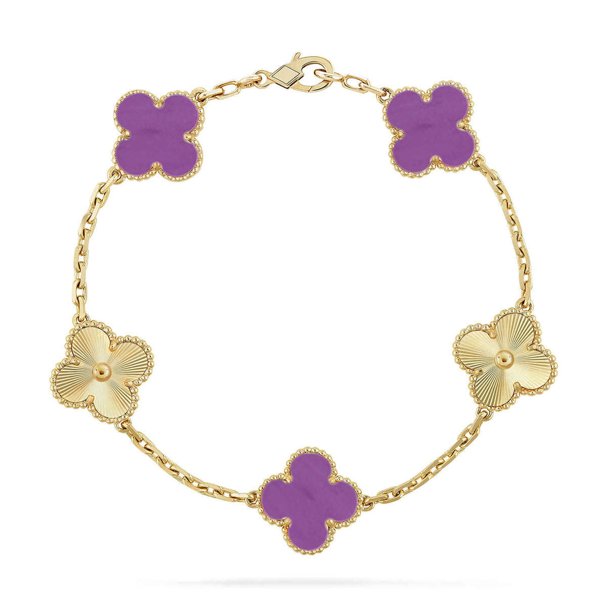 [Elowen jewelsry ] CLOVER 5 MOTIF VIOLET BRACELET COLLECTION