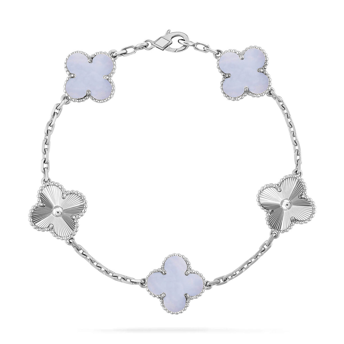 {
  "Elowen jewelsry": "Elowen ジュエリー",
  "CLOVER 5 MOTIF PURPLE CHALCEDONY BRACELET COLLECTION": "クローバー 5モチーフ パープルカルセドニー ブレスレットコレクション"
}