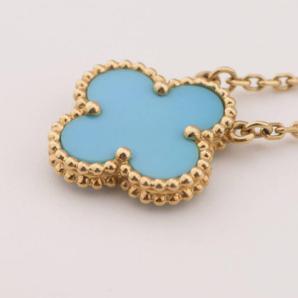 [Elowen jewelsry ]クローバー 15MM ヴィンテージ ターコイズ ネックレス