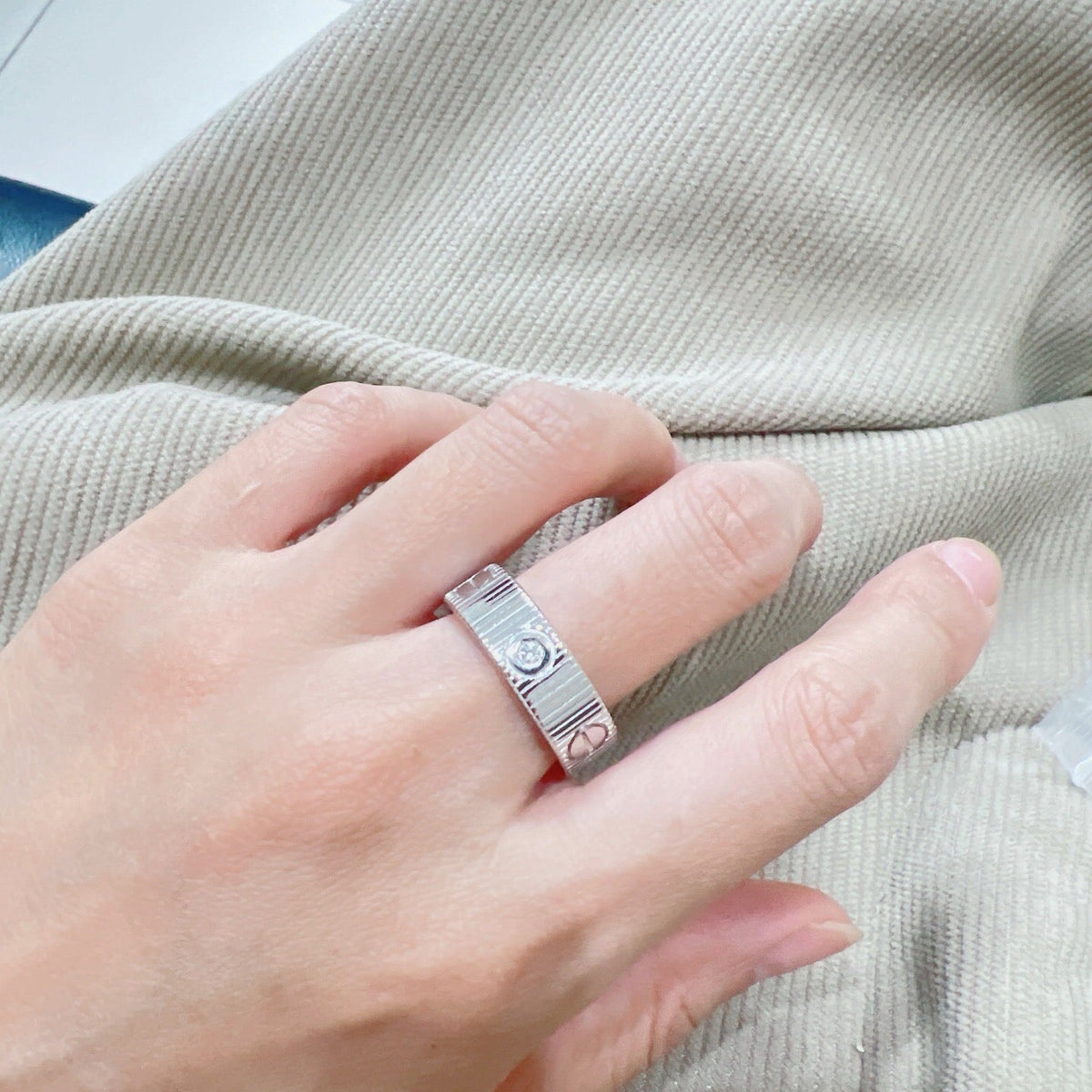 [Elowen jewelry]LOVE 6.5MM アンリミテッド 3ダイヤモンド リング