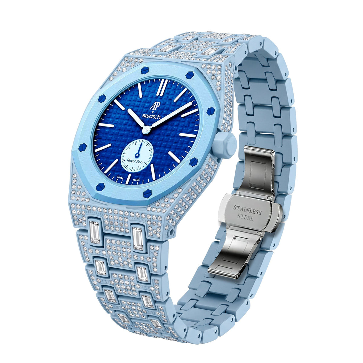 Royal Oak Pop Exklusiv Gehäuse aus Biokeramik & Armband aus Biokeramik voll besetzt mit Diamanten