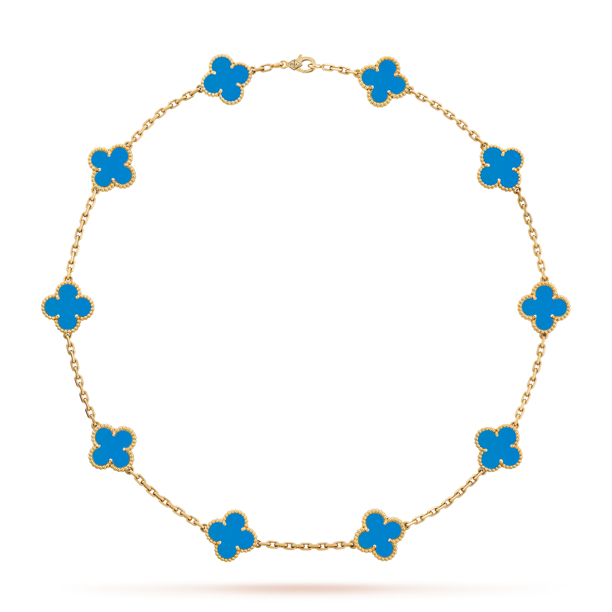[Elowen jewelsry ]クローバー 10モチーフ ブルーアゲート ネックレス