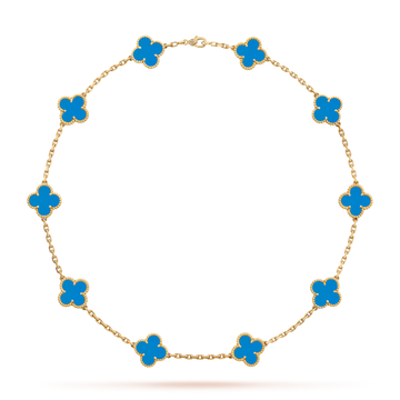 [Elowen jewelsry ]クローバー 10モチーフ ブルーアゲート ネックレス