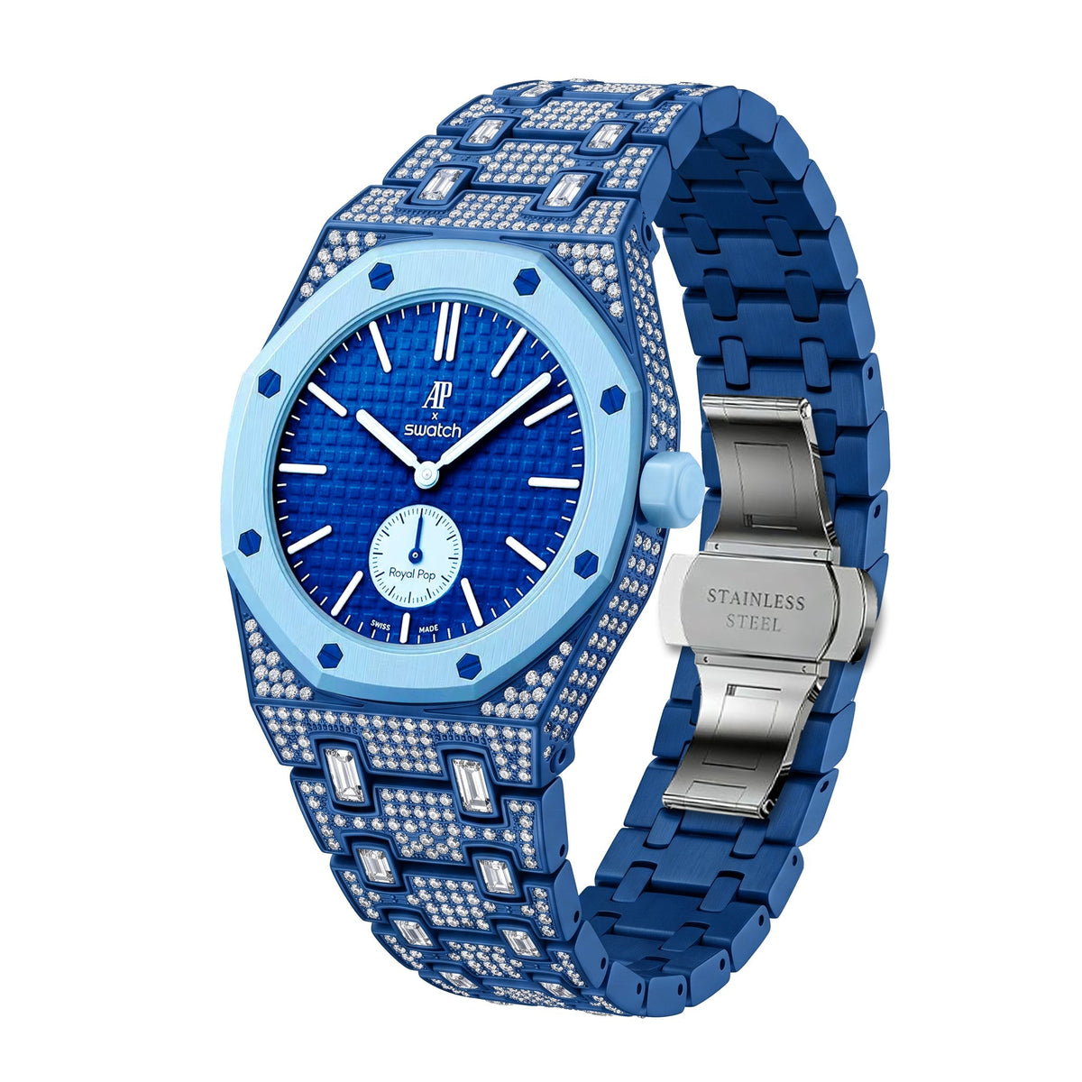 Royal Oak Pop Exklusiv Gehäuse aus Biokeramik & Armband aus Biokeramik voll besetzt mit Diamanten