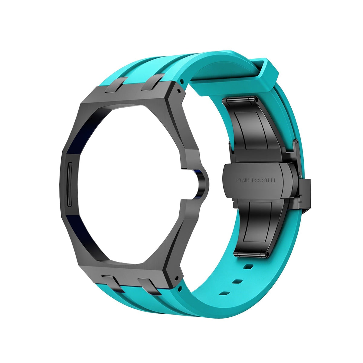 Royal Oak Pop Gehäuse aus schwarzem Edelstahl & Silikonarmband