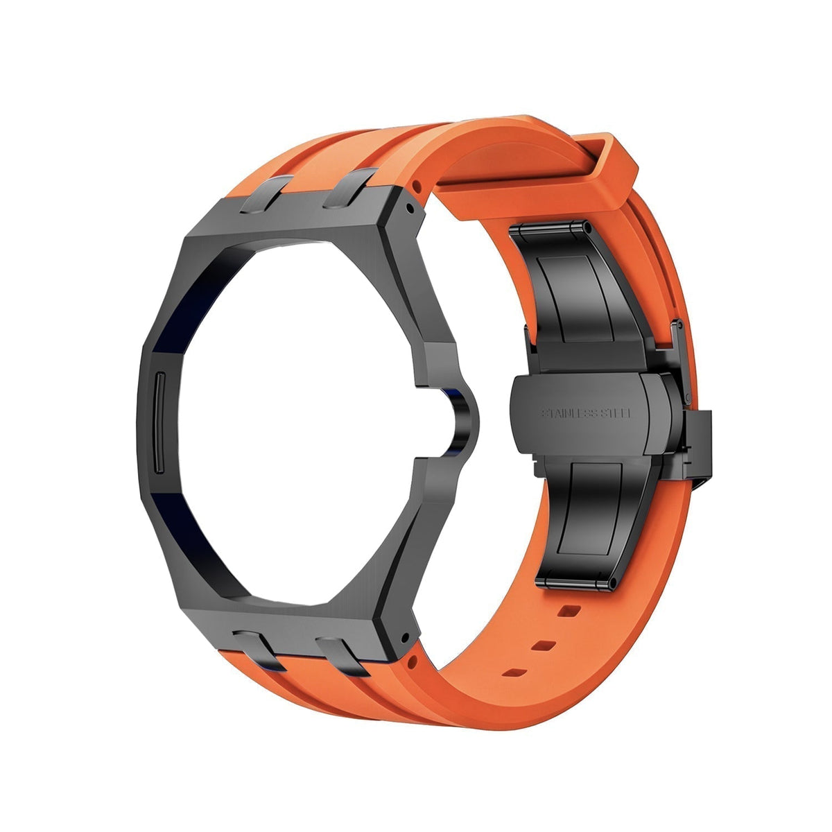 Royal Oak Pop Gehäuse aus schwarzem Edelstahl & Silikonarmband