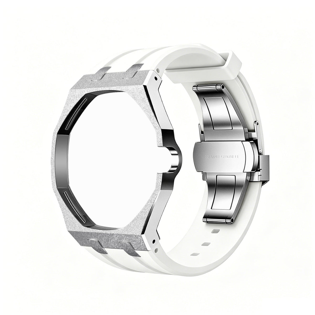 Exclusive Royal Oak Pop model, steel frosted gold case with a silicone strap
