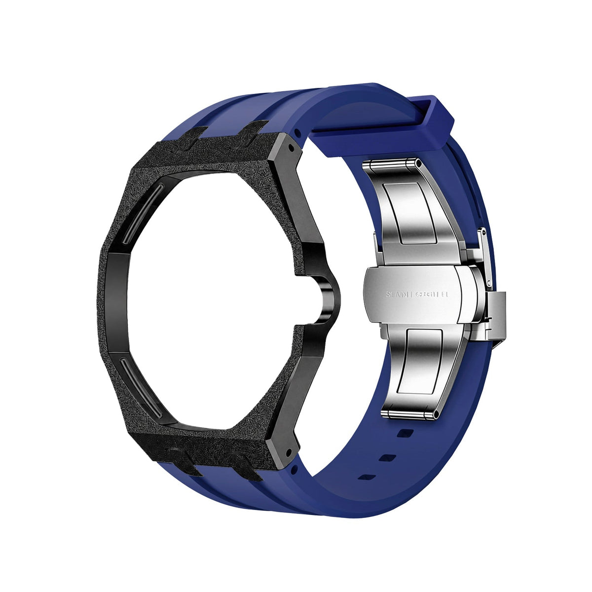 Exclusive Royal Oak Pop model, steel frosted gold case with a silicone strap