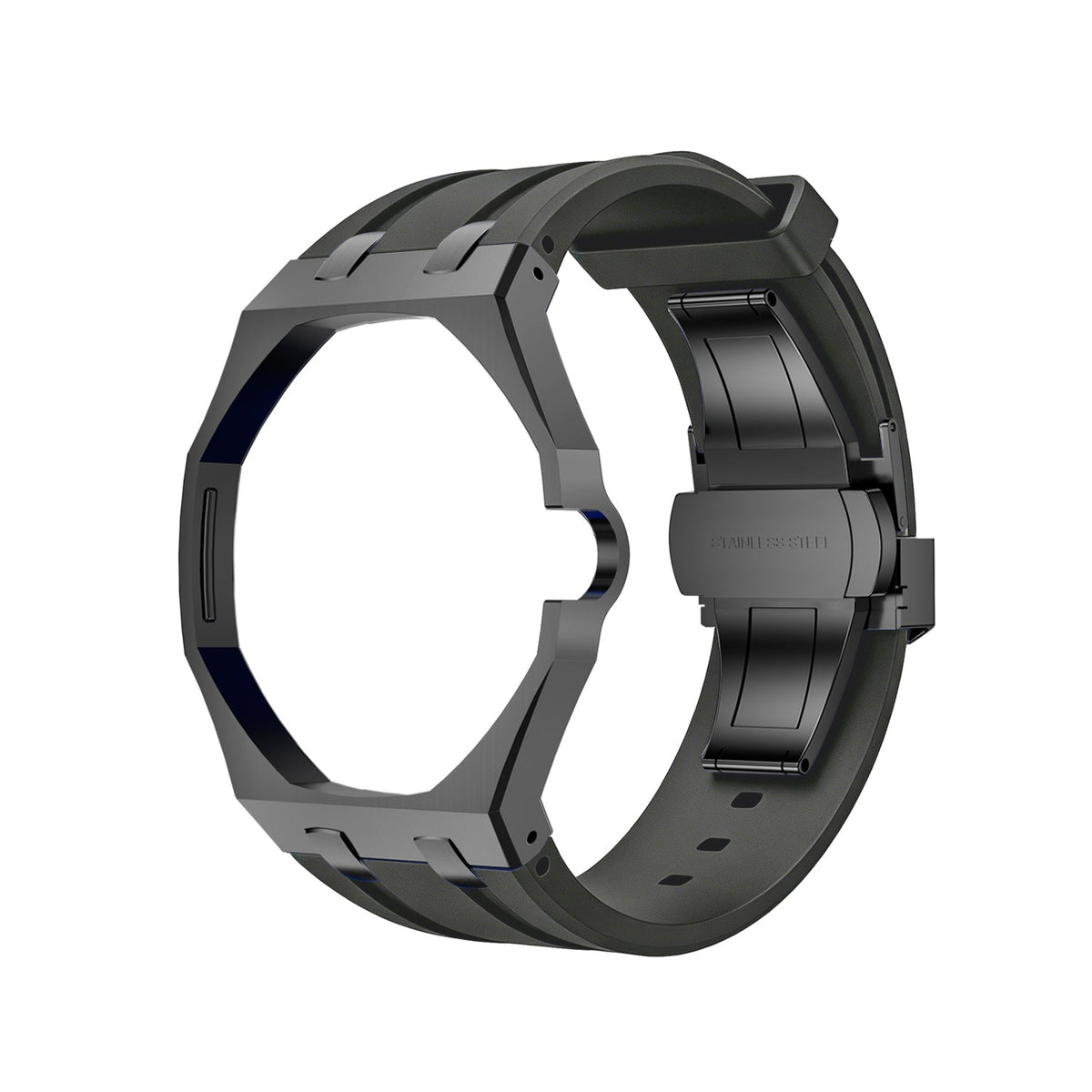 Royal Oak Pop Gehäuse aus schwarzem Edelstahl & Silikonarmband