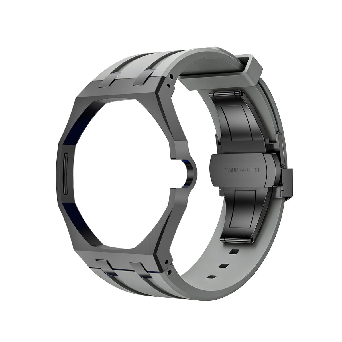 Royal Oak Pop Gehäuse aus schwarzem Edelstahl & Silikonarmband