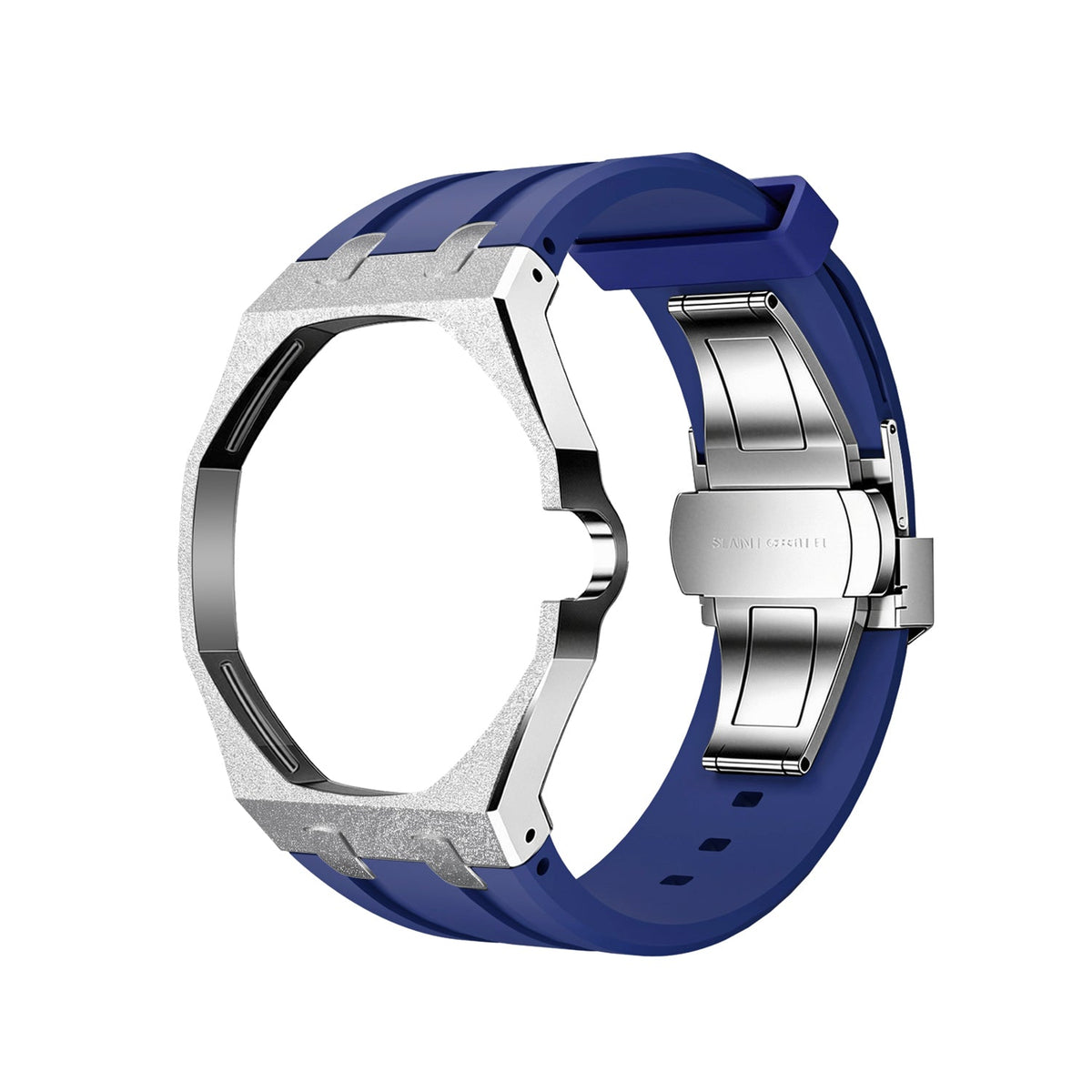 Exclusive Royal Oak Pop model, steel frosted gold case with a silicone strap