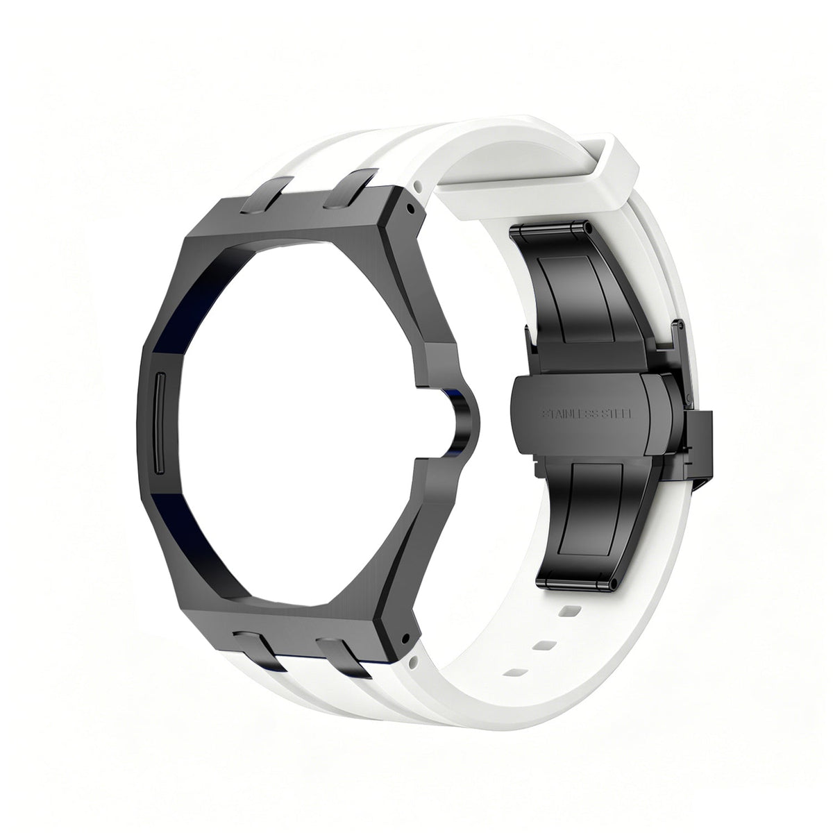 Royal Oak Pop Gehäuse aus schwarzem Edelstahl & Silikonarmband