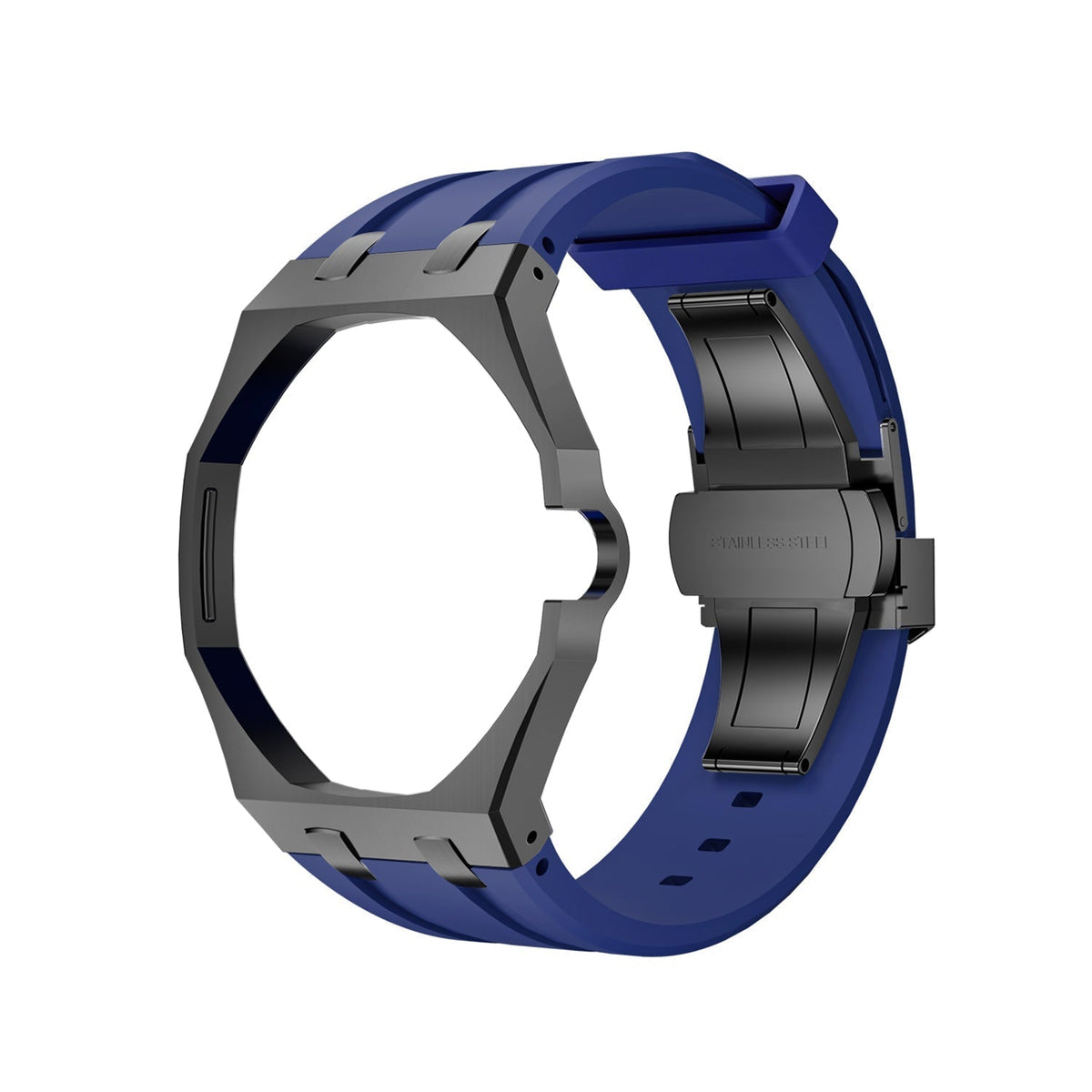 Royal Oak Pop Gehäuse aus schwarzem Edelstahl & Silikonarmband