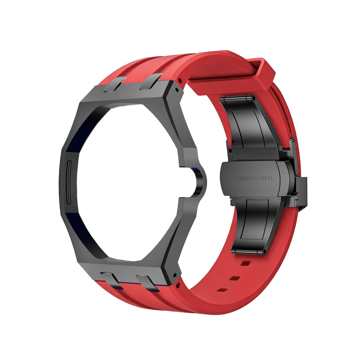Royal Oak Pop Gehäuse aus schwarzem Edelstahl & Silikonarmband