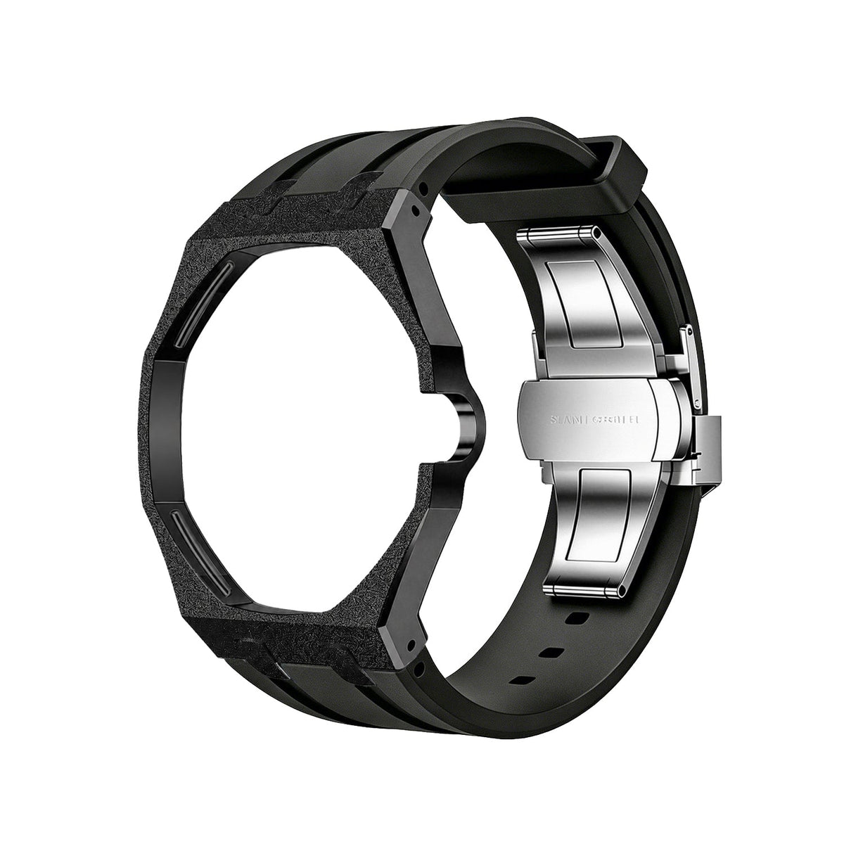Exclusive Royal Oak Pop model, steel frosted gold case with a silicone strap