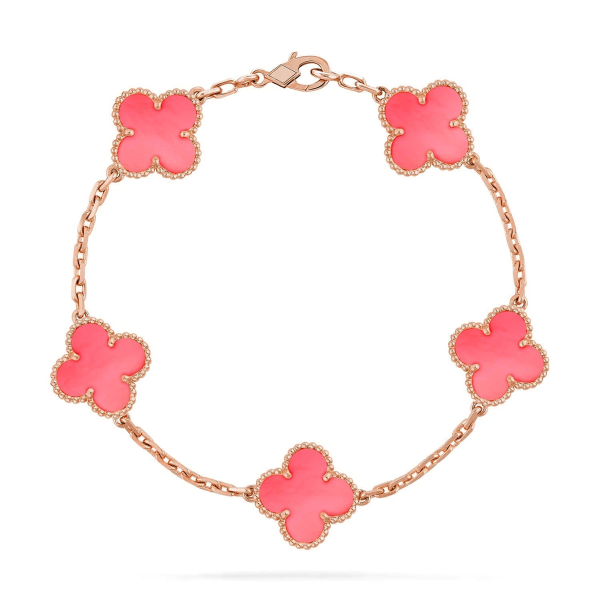 {
  "Elowen jewelsry": "Elowen ジュエリー",
  "CLOVER 5 MOTIFS  PINK MOP BRACELET COLLECTION": "クローバー 5モチーフ ピンクマザーオブパール ブレスレットコレクション"
}