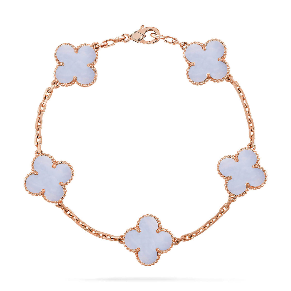 {
  "Elowen jewelsry": "Elowen ジュエリー",
  "CLOVER 5 MOTIF PURPLE CHALCEDONY BRACELET COLLECTION": "クローバー 5モチーフ パープルカルセドニー ブレスレットコレクション"
}