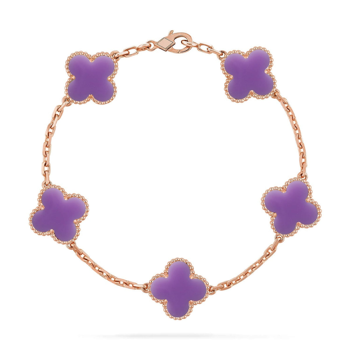 [Elowen jewelry] クローバー 5モチーフ ライトパープル ブレスレット コレクション